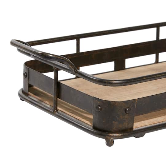 Brown Metal Industrial Tray Set